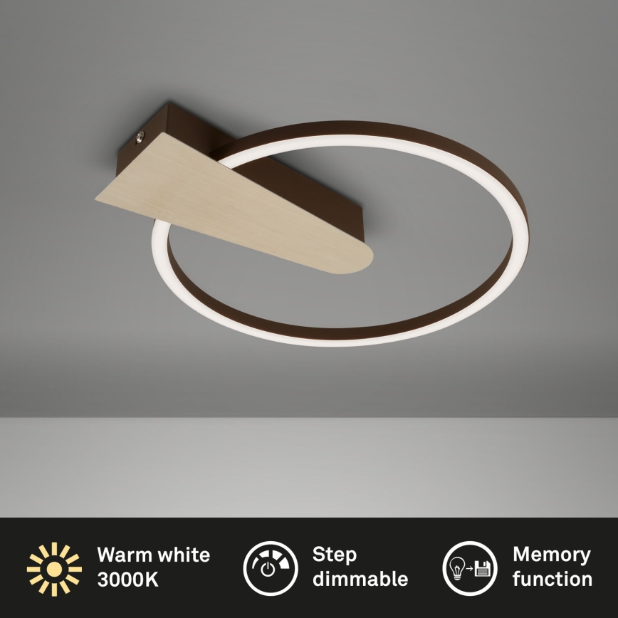 Plafonieră LED dimabilă Briloner 3542017 NICO LED/12W/230V maro/auriu