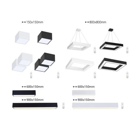 Plafonieră LED dimabilă CANTO LED/50W/230V negru Tuya Immax NEO 07074-90 + telecomandă