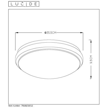 Plafonieră LED pentru baie dimabilă CASPER LED/19W/230V IP44 Lucide 79166/19/12