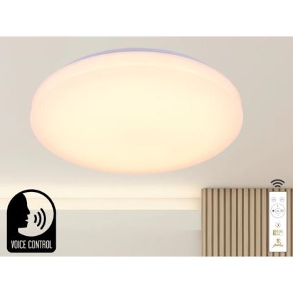 Plafonieră LED dimabilă cu control vocal OPAL LED/48W/230V 2700-6500K alb + telecomandă