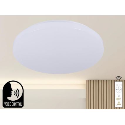 Plafonieră LED dimabilă cu control vocal OPAL LED/48W/230V 2700-6500K alb + telecomandă