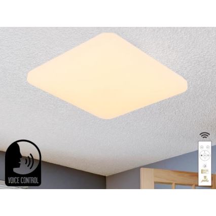 Plafonieră LED dimabilă cu control vocal OPAL LED/48W/230V 2700-6500K alb + telecomandă
