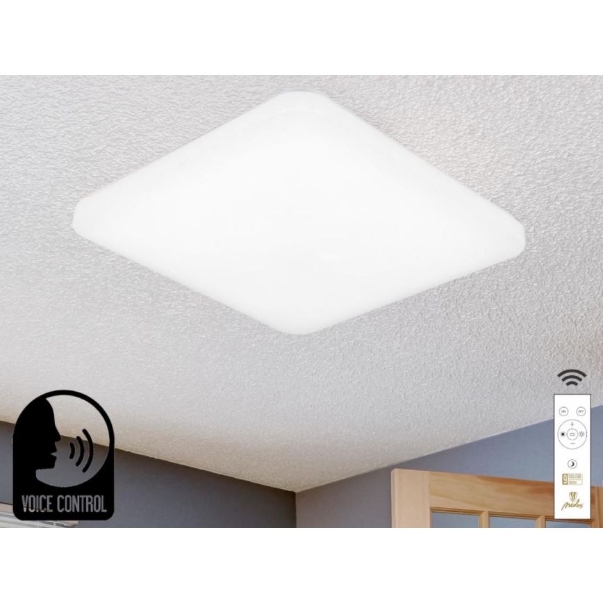 Plafonieră LED dimabilă cu control vocal OPAL LED/48W/230V 2700-6500K alb + telecomandă