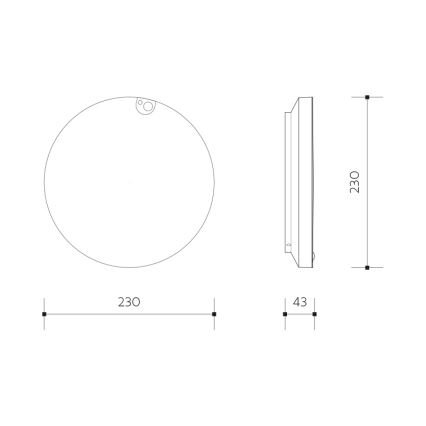 Plafonieră LED cu funcție dimmer și senzor de mișcare și amurg, 6/12/18W, 230V, diametru 23 cm