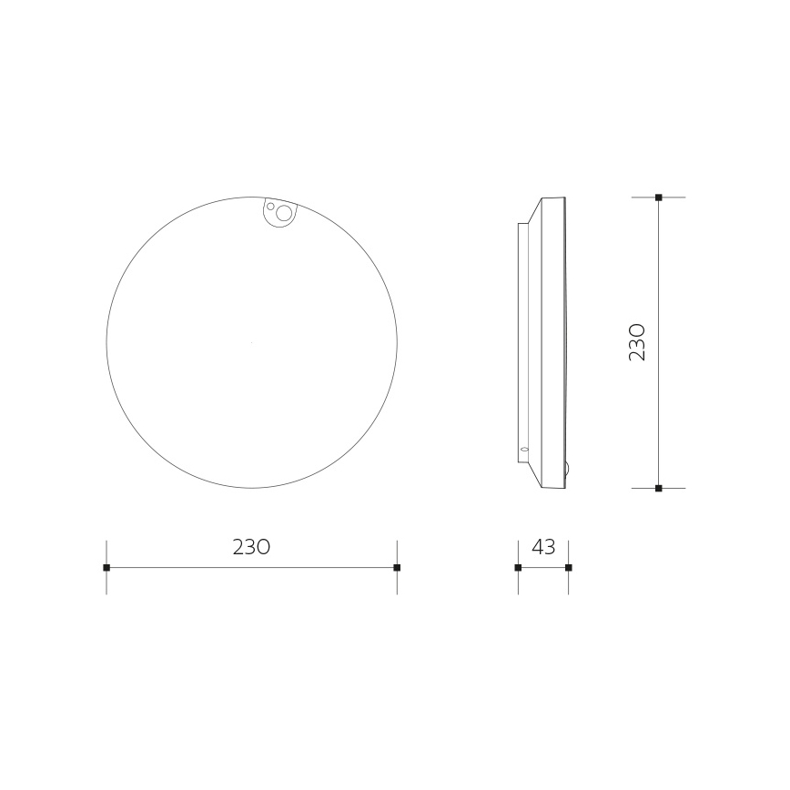 Plafonieră LED cu funcție dimmer și senzor de mișcare și amurg, 6/12/18W, 230V, diametru 23 cm