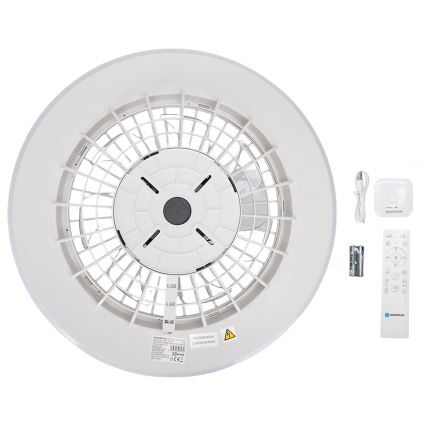 Plafonieră LED dimabilă cu ventilator Aigostar MESH LED/40W/230V 2700-6500K alb + telecomandă