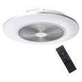 Plafonieră LED dimabilă cu ventilator ARIA LED/38W/230V 3000-6000K argintie + telecomandă
