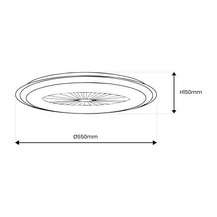 Plafonieră LED dimabilă cu ventilator ARIA LED/38W/230V 3000-6000K alb + telecomandă