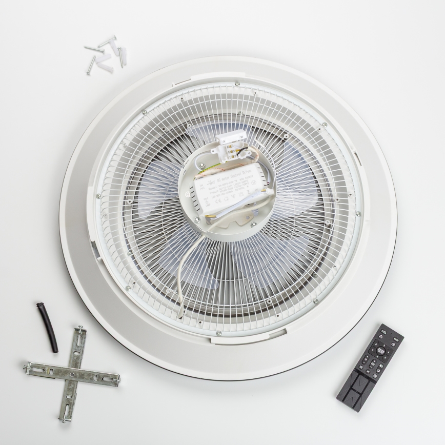 Plafonieră LED dimabilă cu ventilator Brilagi AURA LED/38W/230V 3000-6000K argintiu + telecomandă