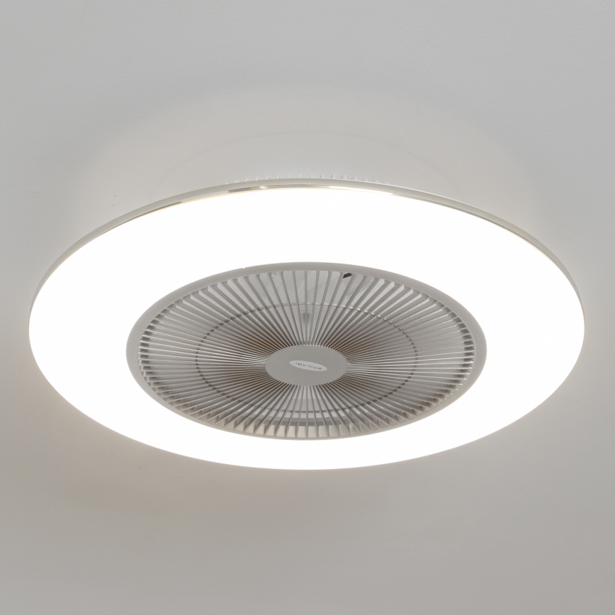 Plafonieră LED dimabilă cu ventilator Brilagi AURA LED/38W/230V 3000-6000K argintiu + telecomandă