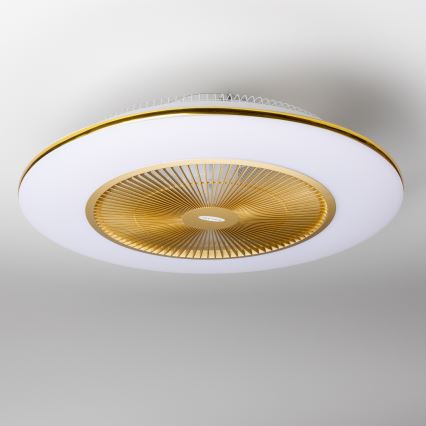 Plafonieră LED dimabilă cu ventilator Brilagi AURA LED/38W/230V 3000-6000K auriu + telecomandă