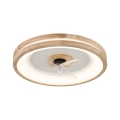 Plafonieră LED dimabilă cu ventilator Globo LED/30W/230V 2700-6500K maro + telecomandă