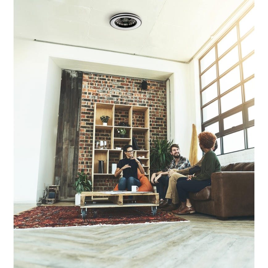 Plafonieră LED dimabilă cu ventilator PLAVE 48W/230V 3000/4000/6500K + telecomandă