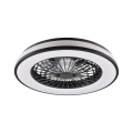Plafonieră LED dimabilă cu ventilator LED/48W/230V 3000-6500K negru + telecomandă