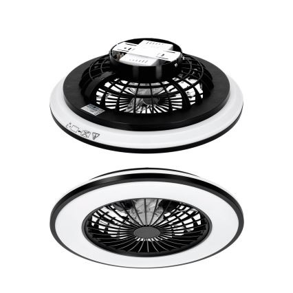 Plafonieră LED dimabilă cu ventilator VENTELUX LED/48W/230V 3000/4000/6500K Ø 48,5 cm negru + telecomandă