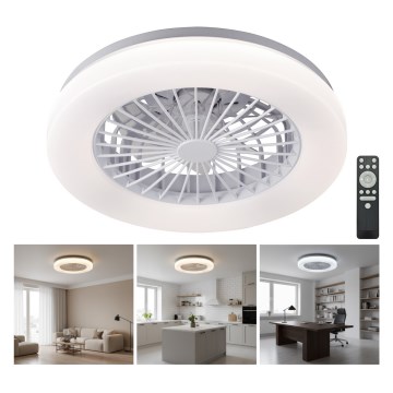 Plafonieră LED dimabilă cu ventilator VENTELUX LED/24W/230V 3000/4000/6500K Ø 45 cm albă + telecomandă