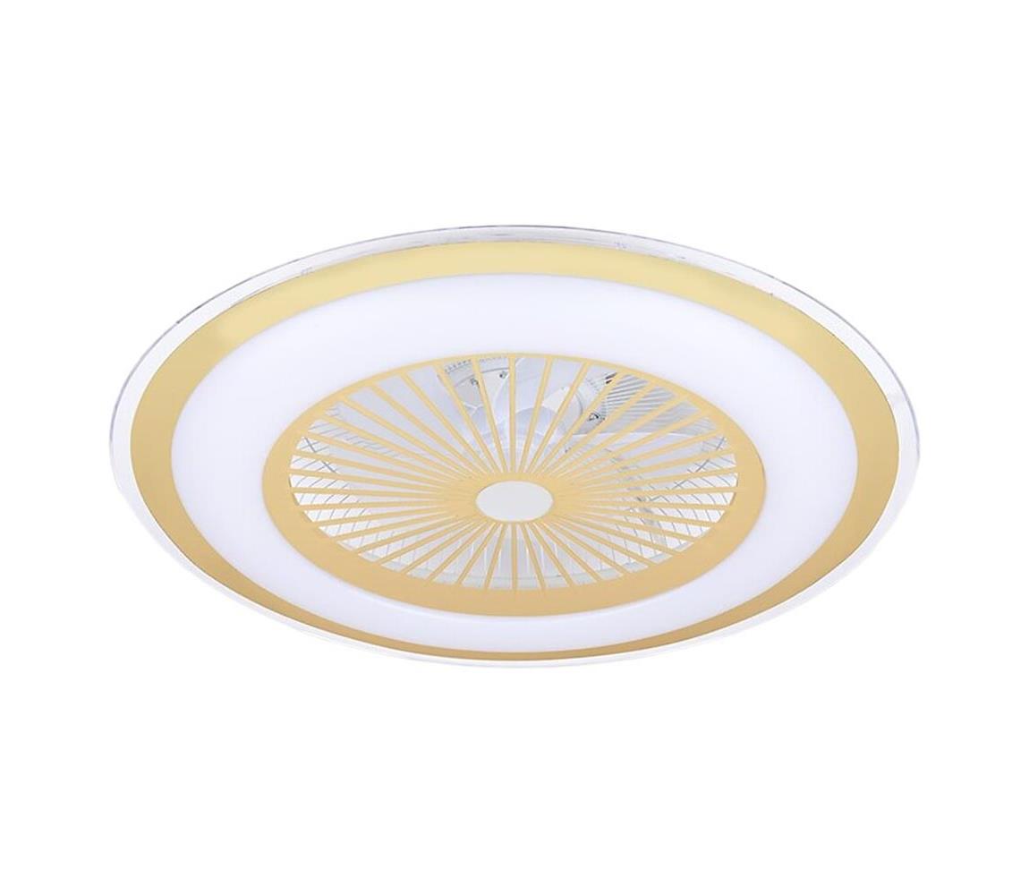 Plafonieră LED dimabilă cu lator ZONDA LED/48W/230V aurie + telecomandă