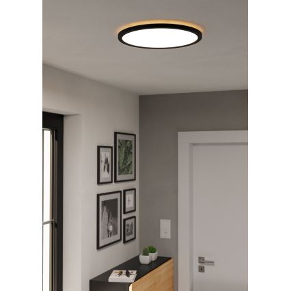 Plafonieră LED dimabilă de exterior Eglo LED/18,5W/230V 2700-6500K d. 38,9 cm IP44 negru + telecomandă