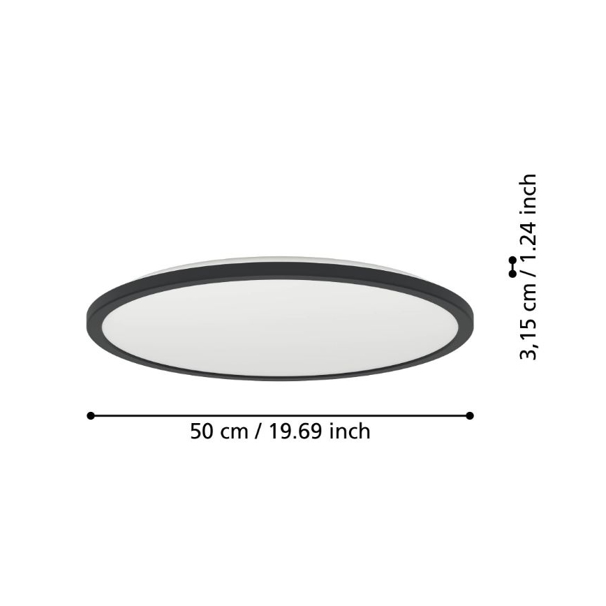 Plafonieră LED dimabilă de exterior Eglo LED/16,8W/230V 2700-6500K d. 50 cm IP44 negru + telecomandă
