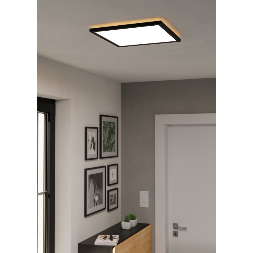 Plafonieră LED dimabilă de exterior Eglo LED/17,6W/230V 2700-6500K 39x39 cm IP44 negru + telecomandă