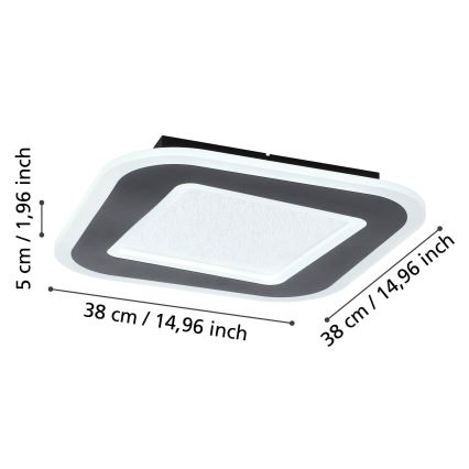 Plafonieră LED dimabilă Eglo LED/20W/230V 2700-6500K negru + telecomandă