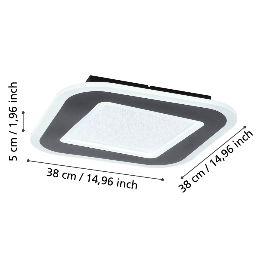 Plafonieră LED dimabilă Eglo LED/20W/230V 2700-6500K negru + telecomandă