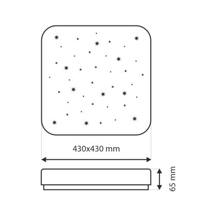 Plafonieră LED dimabilă FLORA LED/36W/230V 2700-6500K 43x43 cm + telecomandă