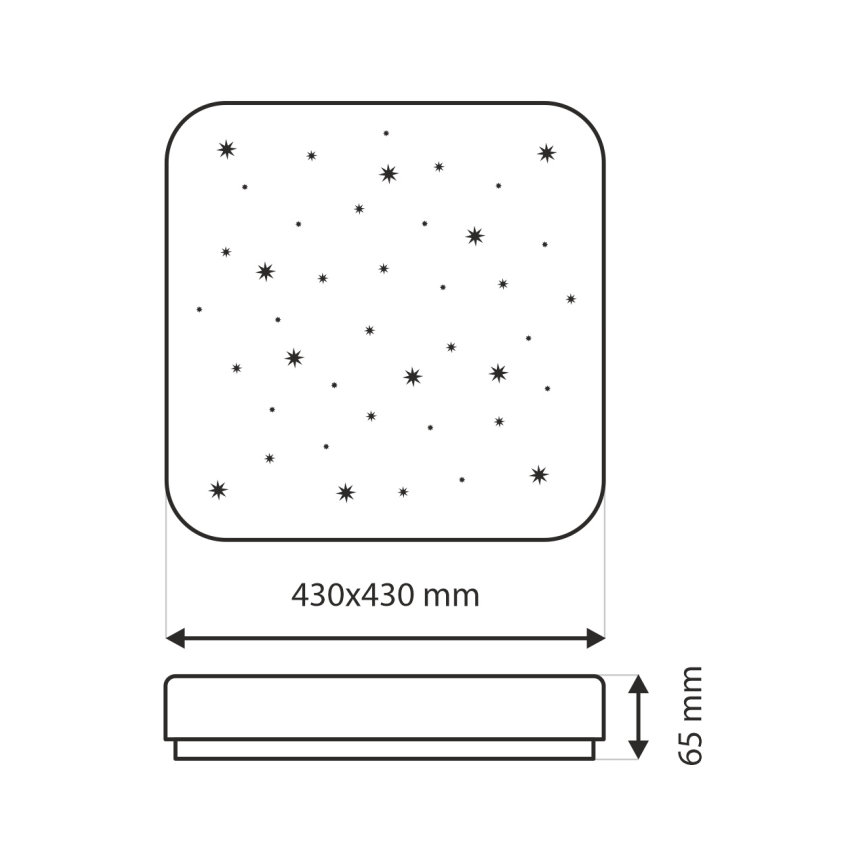 Plafonieră LED dimabilă FLORA LED/36W/230V 2700-6500K 43x43 cm + telecomandă