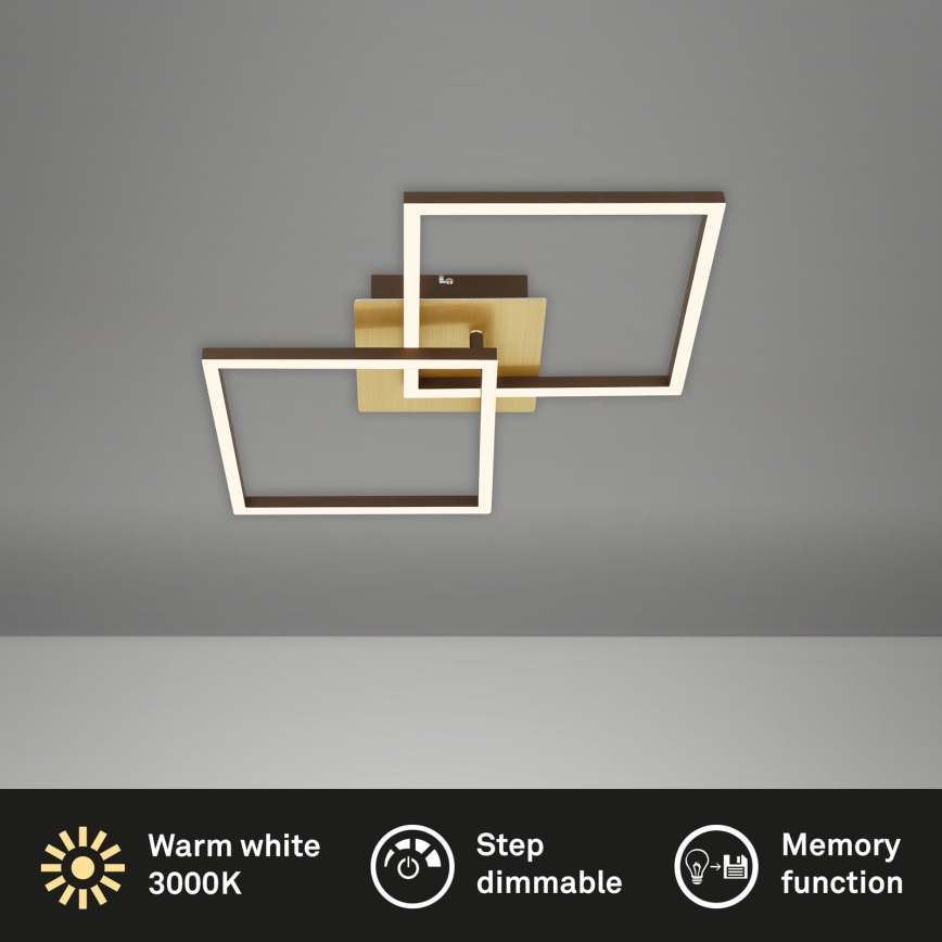 Plafonieră LED dimabilă FRAME 2xLED/11W/230V auriu Briloner 3210-017
