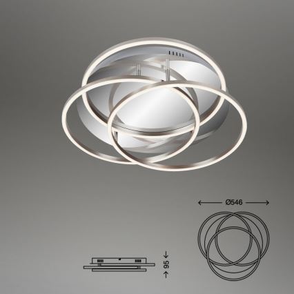 Plafonieră LED dimabilă FRAMES LED/60W/230V crom lucios Briloner