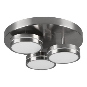 Plafonieră LED dimabilă FRANKLIN, Trio — 3 x LED, 8,5W, 230V, 3000K, Ø 35 cm, crom mat