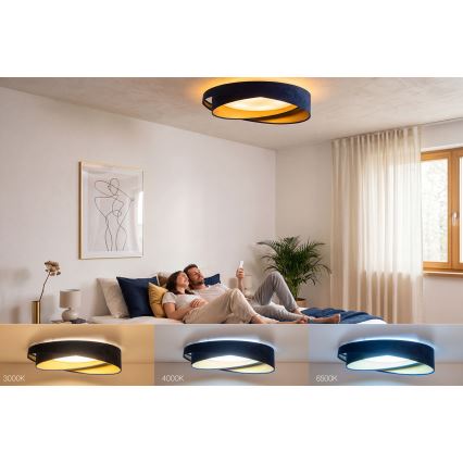 Plafonieră LED dimabilă SMART GALAXY MODERN LED/24W/230V 3000-6500K Ø 55 cm albastru/auriu + telecomandă
