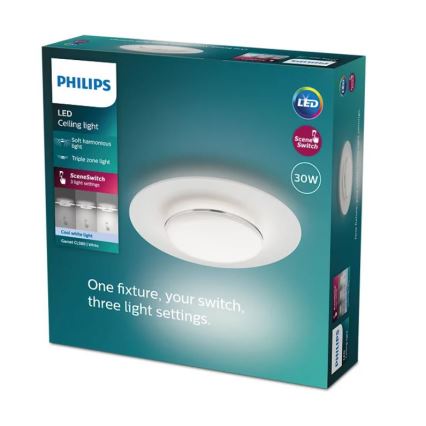 Plafonieră LED dimabilă SCENE SWITCH LED/30W/230V 4000K argintiu Philips