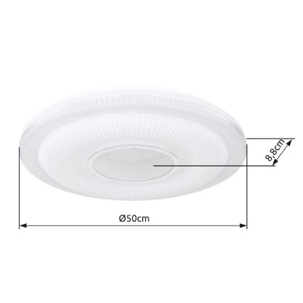 Plafonieră LED dimabilă Globo LED/30W/230V 3000-6500K d. 50 cm white Wi-Fi Tuya + telecomandă