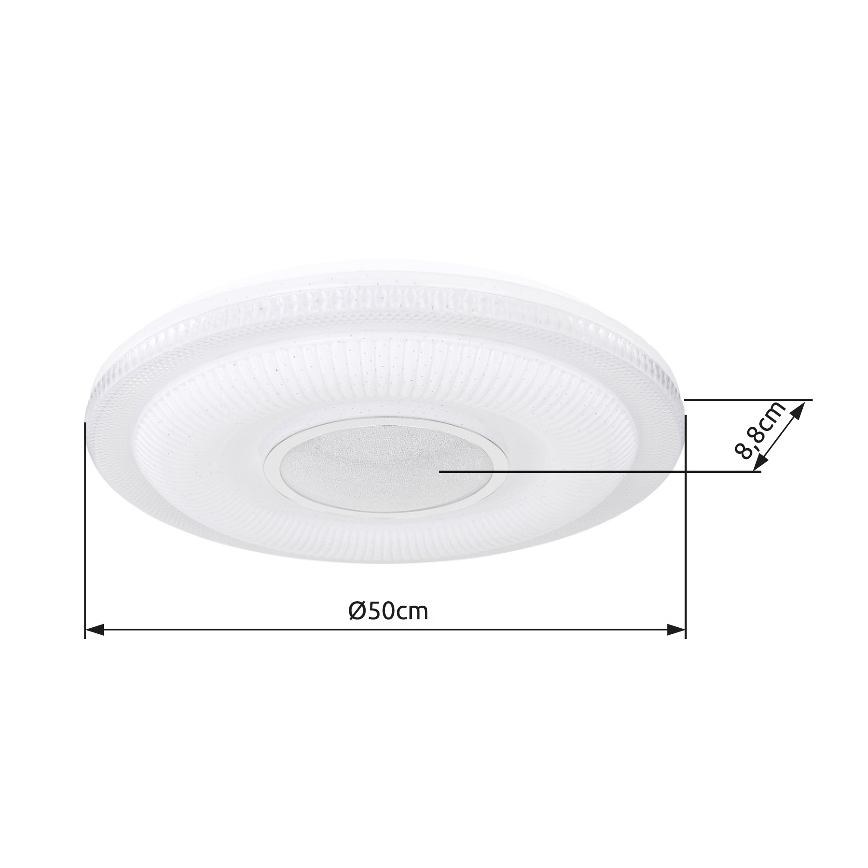 Plafonieră LED dimabilă Globo LED/30W/230V 3000-6500K d. 50 cm white Wi-Fi Tuya + telecomandă