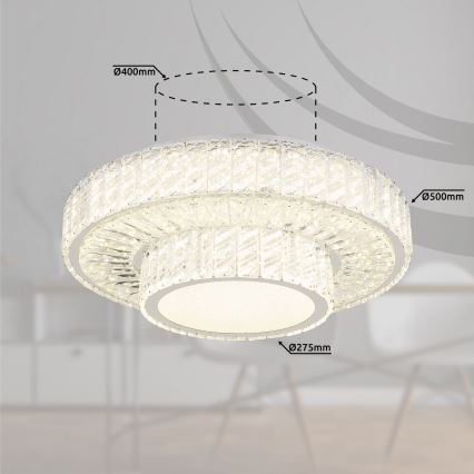 Plafonieră LED dimabilă Globo LED/50W/230V 2700-6000K d. 50 cm + telecomandă