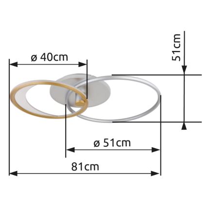 Plafonieră LED dimabilă Globo LED/40W/230V + telecomandă