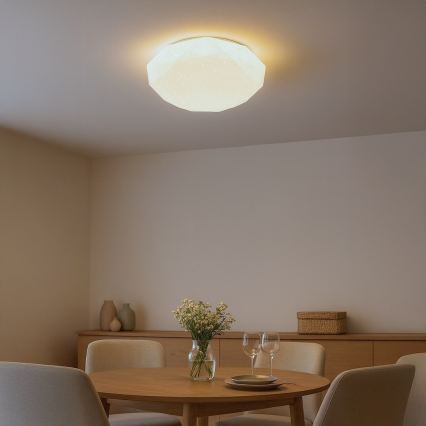 Plafonieră LED dimabilă HEX, 72 W, 230 V, 3000–6000 K, diametru 50 cm, albă + telecomandă inclusă