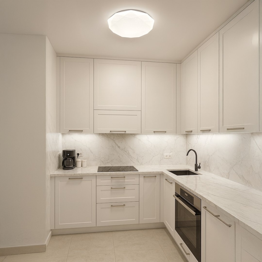 Plafonieră LED dimabilă HEX, 72 W, 230 V, 3000–6000 K, diametru 50 cm, albă + telecomandă inclusă
