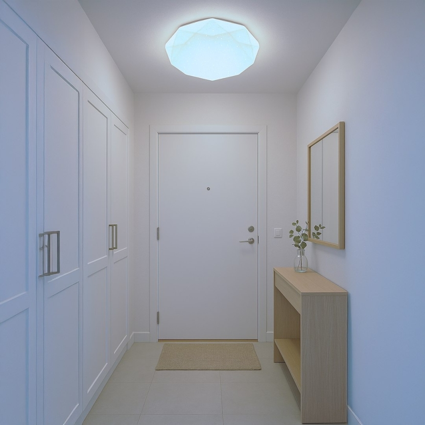 Plafonieră LED dimabilă HEX, 72 W, 230 V, 3000–6000 K, diametru 50 cm, albă + telecomandă inclusă