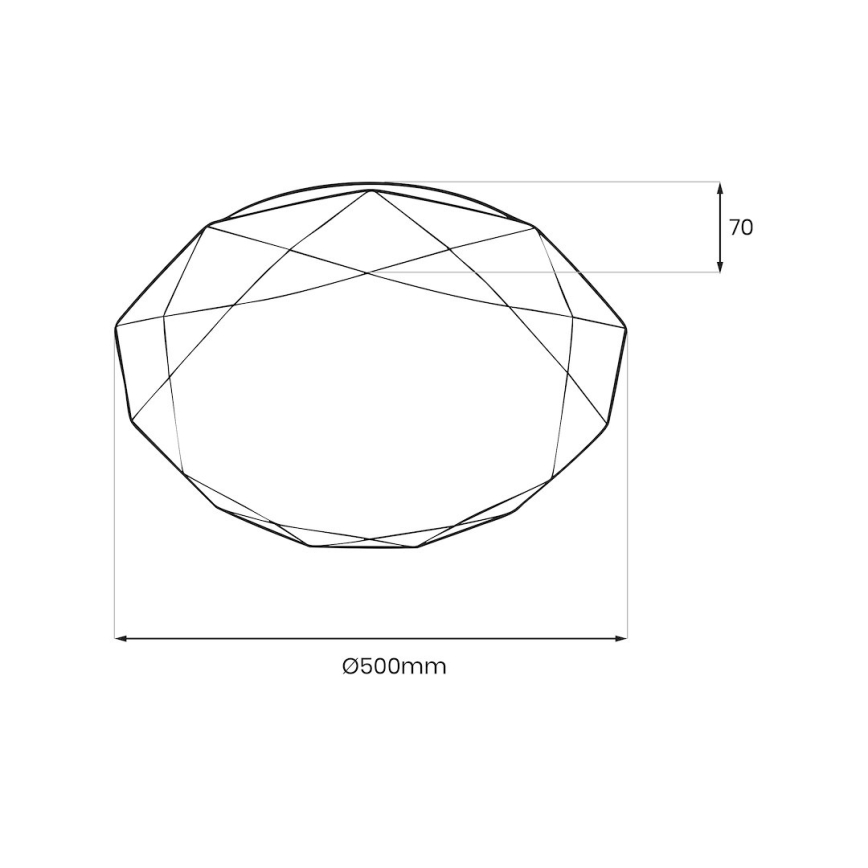 Plafonieră LED dimabilă HEX, 72 W, 230 V, 3000–6000 K, diametru 50 cm, albă + telecomandă inclusă