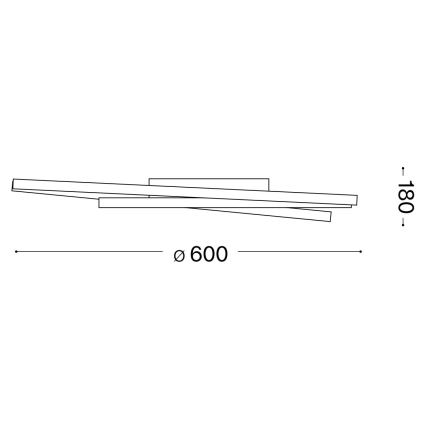 Plafonieră LED dimabilă Ideal Lux OZ LED/48W/230V d. 60 cm CRI 90 negru