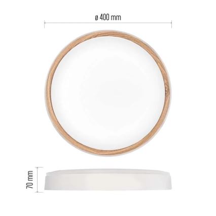 Plafonieră LED dimabilă ILVI LED/30W/230V 2700-6500K Ø 40 cm alb/bej + telecomandă