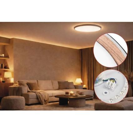 Plafonieră LED dimabilă ILVI LED/45W/230V 2700-6500K diam. 50 cm negru/bej + telecomandă