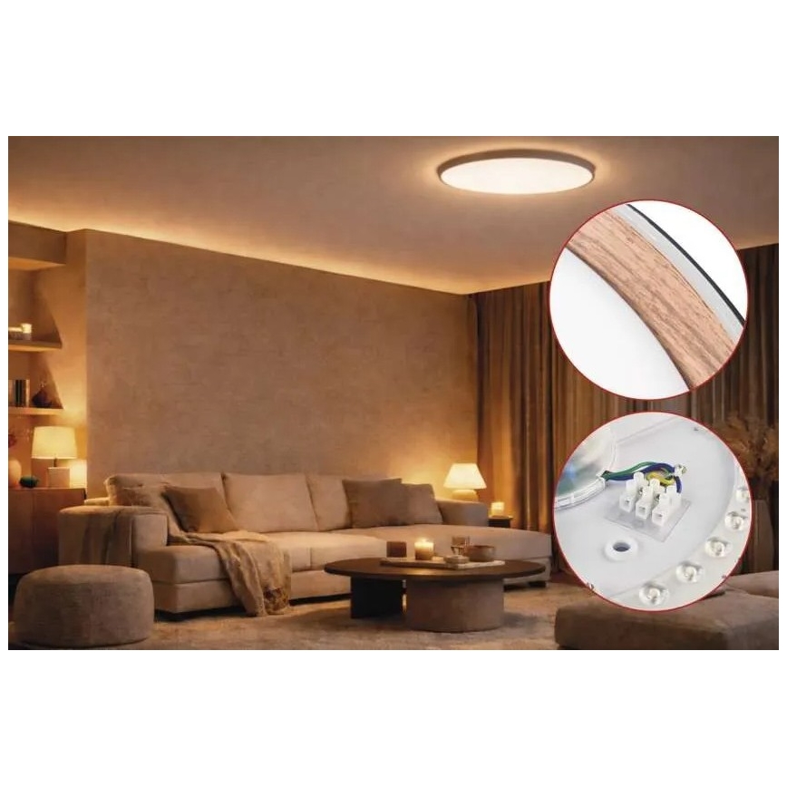 Plafonieră LED dimabilă ILVI LED/45W/230V 2700-6500K diam. 50 cm negru/bej + telecomandă