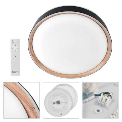 Plafonieră LED dimabilă ILVI LED/45W/230V 2700-6500K diam. 50 cm negru/bej + telecomandă