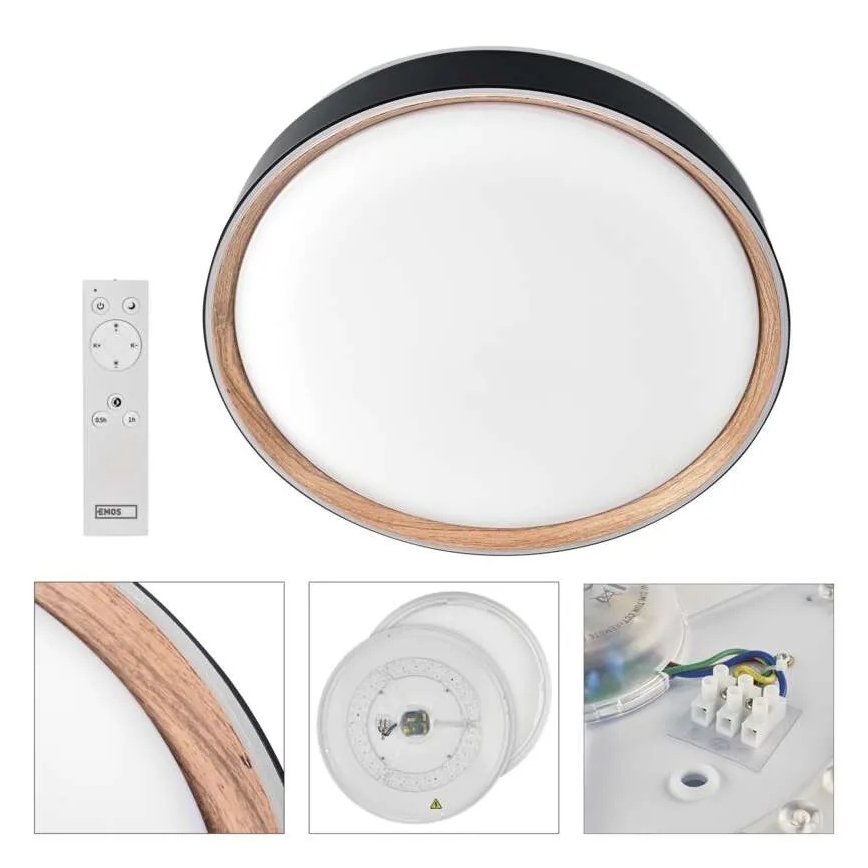 Plafonieră LED dimabilă ILVI LED/45W/230V 2700-6500K diam. 50 cm negru/bej + telecomandă