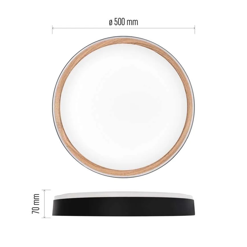 Plafonieră LED dimabilă ILVI LED/45W/230V 2700-6500K diam. 50 cm negru/bej + telecomandă
