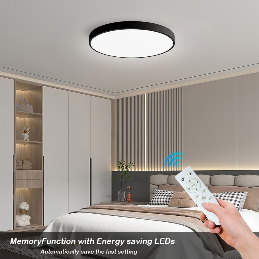 Plafonieră LED dimabilă Immax NEO 07249L NEO LITE SEMPLICI LED/48W/230V Wi-Fi Tuya negru + telecomandă
