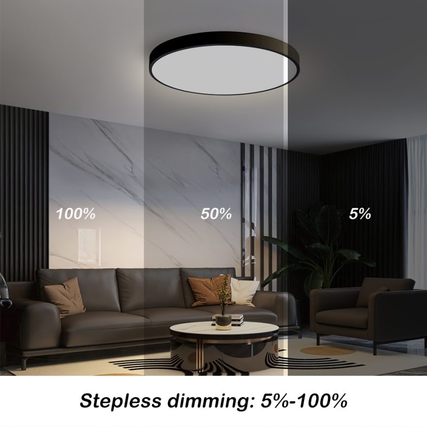 Plafonieră LED dimabilă Immax NEO 07249L NEO LITE SEMPLICI LED/48W/230V Wi-Fi Tuya negru + telecomandă